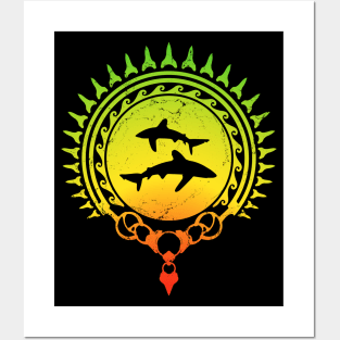 Oceanic whitetip shark Caribbean pride Posters and Art